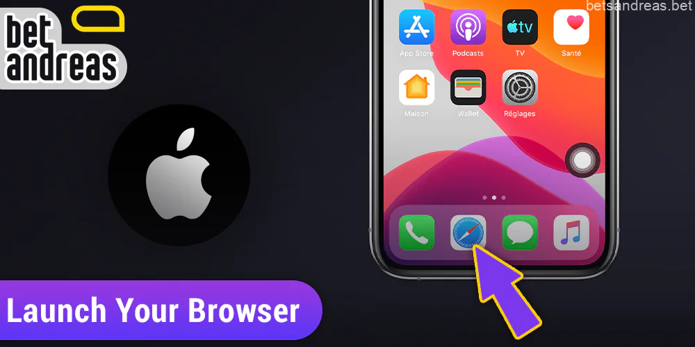 Open the browser on your iOS device