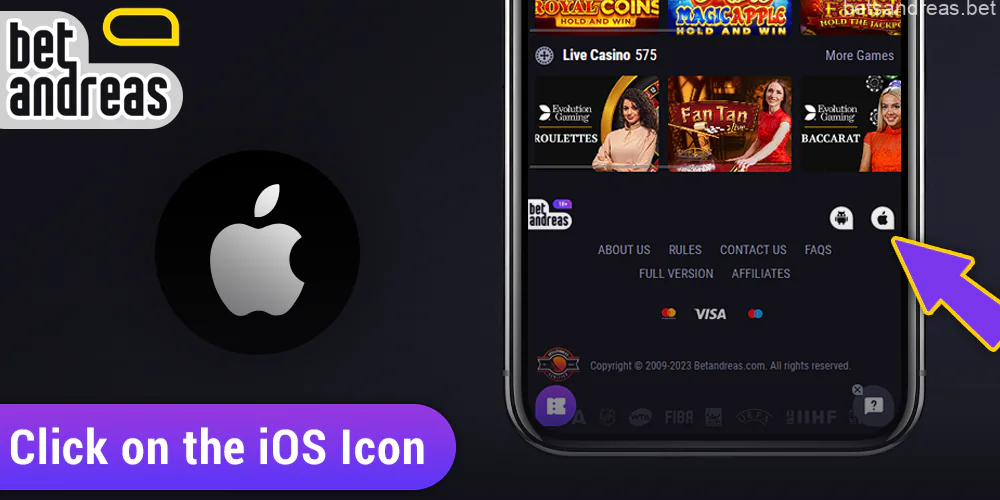 At the bottom of the page, click the Apple icon
