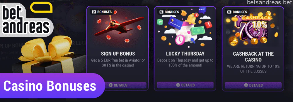 Casino promotions for Betandreas players