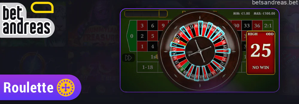 Roulette on the Betandreas website in Bangladesh