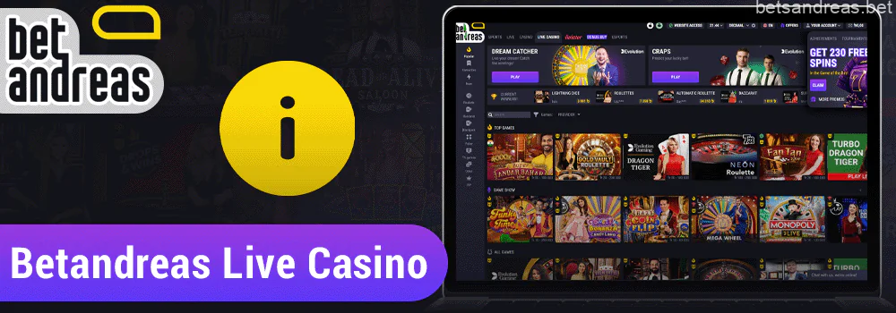 Information about Live Casino at Betandreas