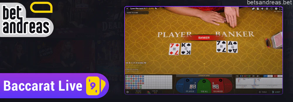 Live Baccarat on the Betandreas website in Bangladesh