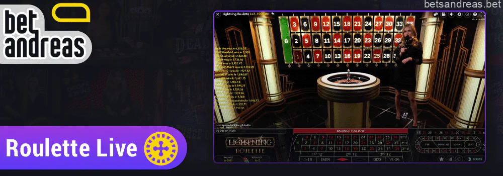 Roulette on the Betandreas live casino site