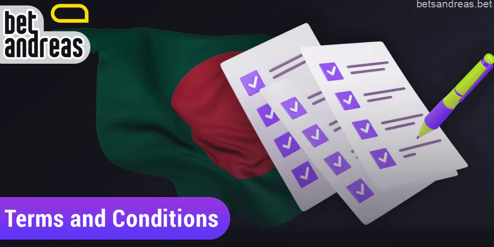 Betandreas terms and conditions for Bangladeshi bettors