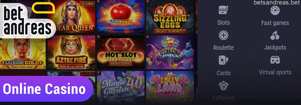 Betandreas online casino: slots, crash games, table games
