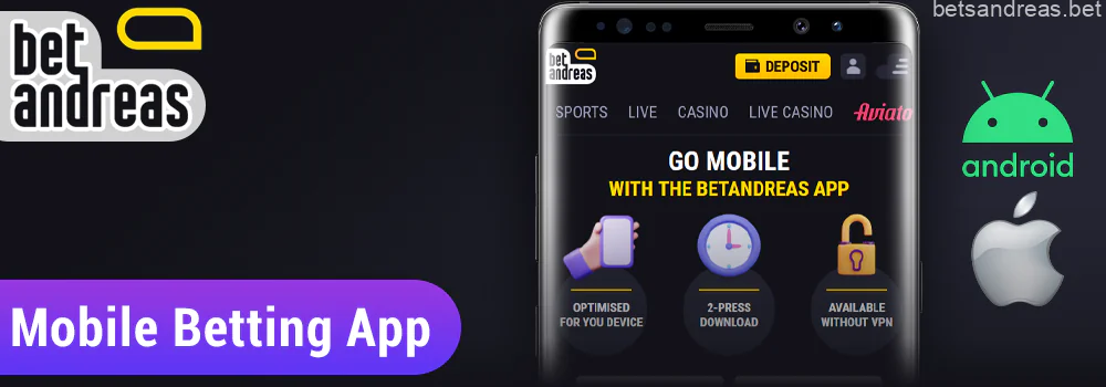 Betandreas mobile betting app for iOS and Android devices