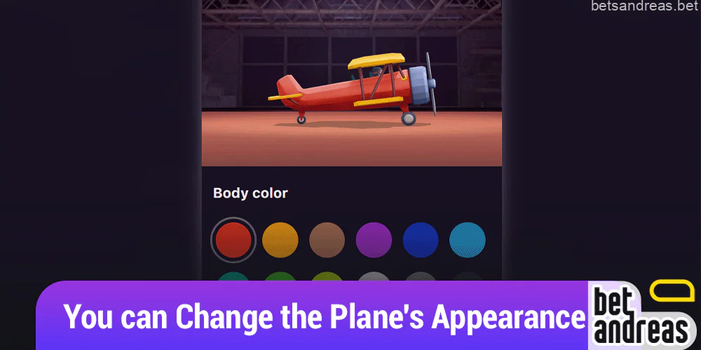 You can customize the appearance of the Aviatrix aircraft on Betandreas