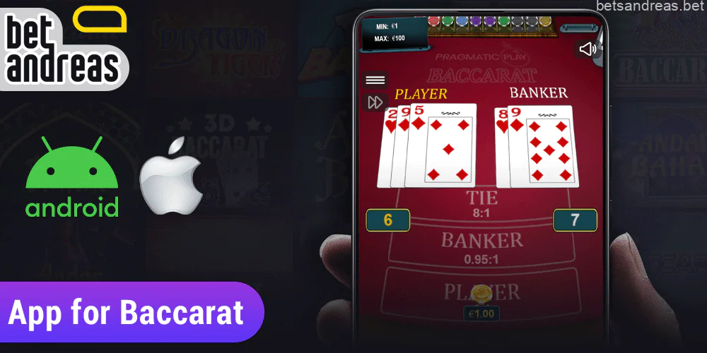 Mobile app for Baccarat Betandreas