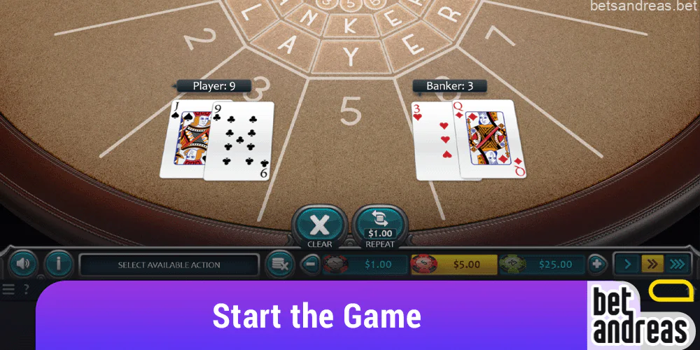 Explore the different tables and get started playing Baccarat on Betandreas