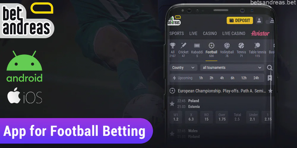 Betandreas mobile app for online football betting