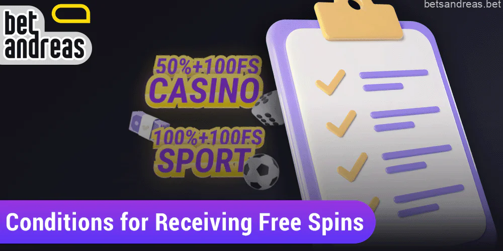 Conditions for receiving free spins on Betandreas