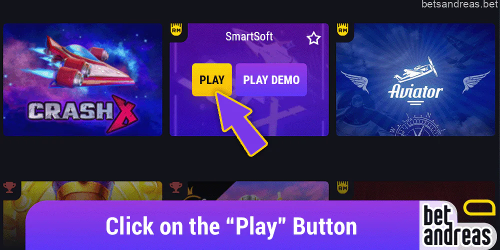 Start a round in Betandreas JetX by clicking on the "Play" button